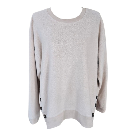 Madewell Tops - Madewell Brushed Long Sleeve Beige Relaxed Fit Sweatshirt Top L